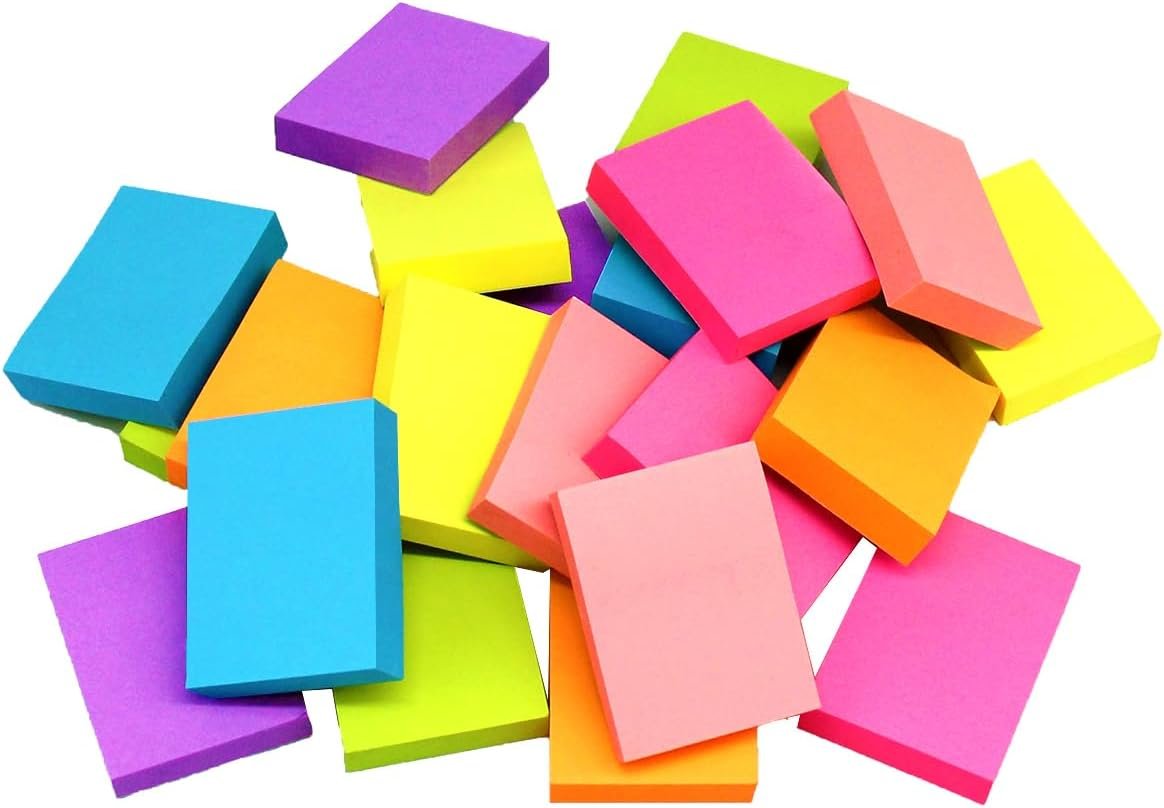 Sticky Notes 1.5x2 Inches, Bright Colors Self-Stick Pads, 24 Pack, 75 Sheets/Pad,1800 Sheets - Image 6