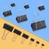 660 PCS Binder Clips Assorted Sizes Including X Large, Large, Medium, Small, X Small and Micro, Office Supplies File Clamps Paper Clips, 6 Sizes in 1 Pack, Metal Black Clamps for School, Home