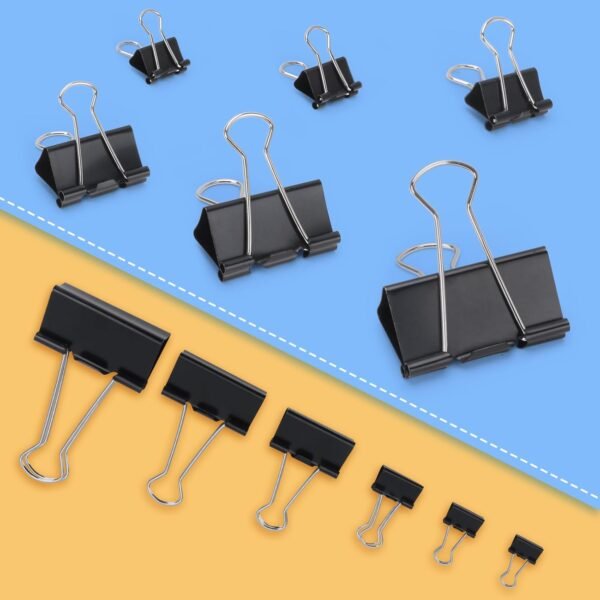 660 PCS Binder Clips Assorted Sizes Including X Large, Large, Medium, Small, X Small and Micro, Office Supplies File Clamps Paper Clips, 6 Sizes in 1 Pack, Metal Black Clamps for School, Home
