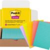 Post-it Super Sticky Lined Notes, 5 Sticky Note Pads, 4 x 6 in, School Supplies, Office Products, Sticky Notes for Vertical Surfaces, Bright Colors, Blue, Green, Yellow, Pink and Lilac