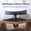 C CUSHION LAB Patented Pressure Relief Seat Cushion for Long Sitting Hours on Office/Home Chair, Car, Wheelchair - Extra-Dense Memory Foam for Hip, Tailbone, Coccyx, Sciatica - Light Grey