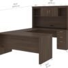 Bestar Logan U or L-Shaped Executive Office Desk with Pedestal and Hutch in Antigua, 66W