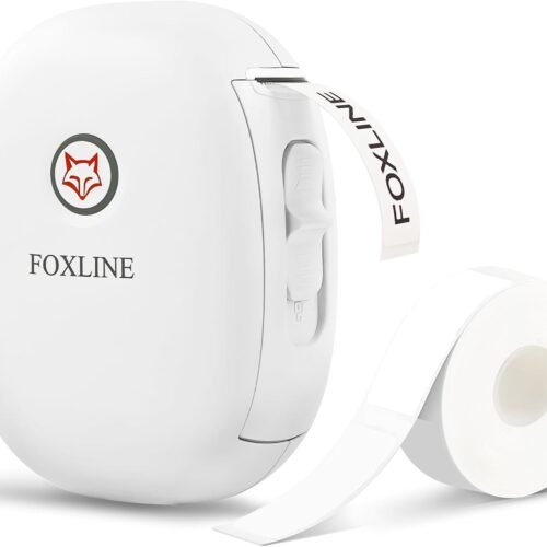 F10 Label Maker Machine with Tape, Portable Bluetooth Thermal Mini Label Printer, Rechargeable Sticker Maker, Inkless Labeler for Home, School, Kitchen, Office Organization, White