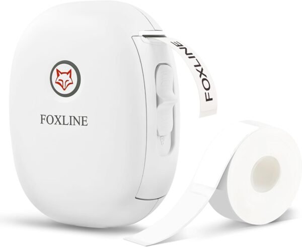 F10 Label Maker Machine with Tape, Portable Bluetooth Thermal Mini Label Printer, Rechargeable Sticker Maker, Inkless Labeler for Home, School, Kitchen, Office Organization, White