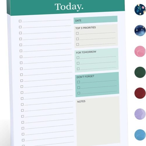 To Do List Pad - To Do List Notebook for Work with 52 Sheets, Undated Daily Planner Perfect for Daily Tasks and Goal Setting, To Do List Notepad Suitable for Office, Home and School-Greenery Sway