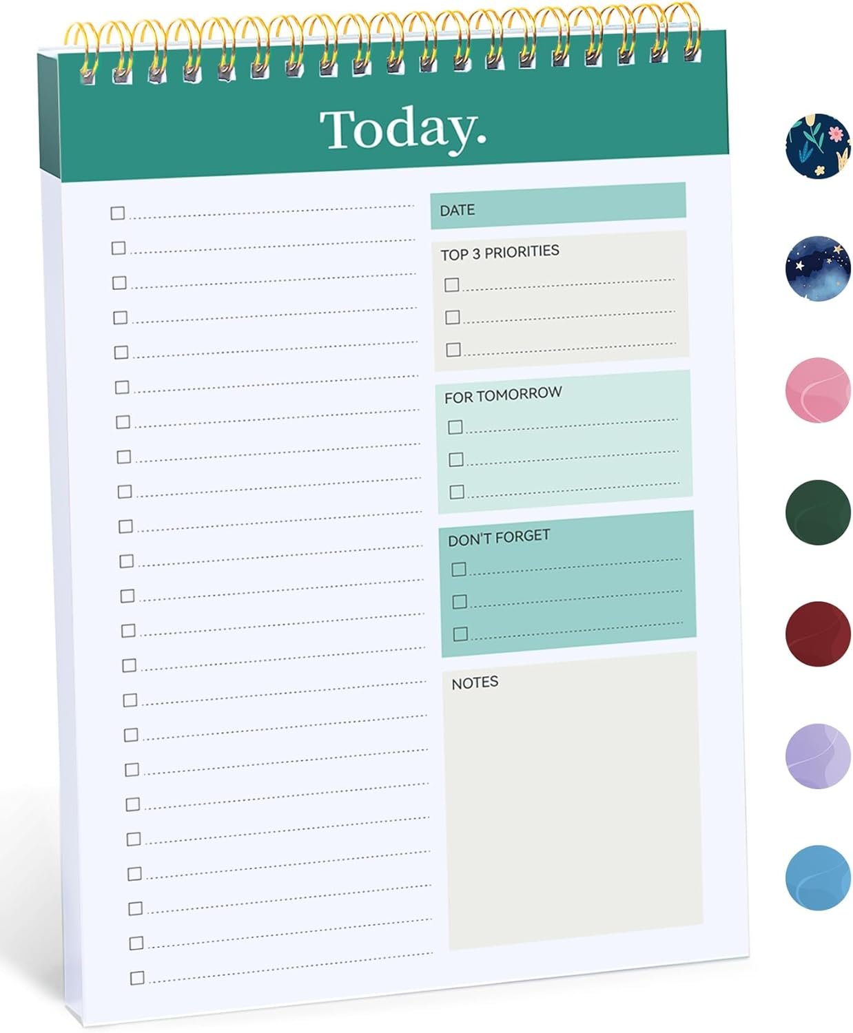 To Do List Pad - To Do List Notebook for Work with 52 Sheets, Undated Daily Planner Perfect for Daily Tasks and Goal Setting, To Do List Notepad Suitable for Office, Home and School-Greenery Sway