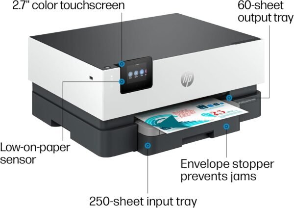 HP OfficeJet Pro 9110b Wireless Color Inkjet Printer, Print, Duplex Printing Best-for-Office (5A0S1A)