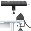 Desk Clamp Power Strip USB C,40W Total Fast Charging Station,4 PD 20W USB C Ports,Desk Edge Mount Power Strip 6 USB Ports 5 AC Outlets Surge Protector,Fit 1.96" Tabletop Edge,ETL Listed