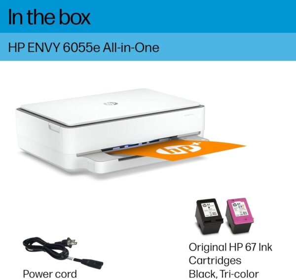 61rEEb0B-nL._AC_SL1500_.jpg HP ENVY 6055e Wireless Color All-in-One Printer with 3 Months Free Ink with HP+ (223N1A) (Renewed)
