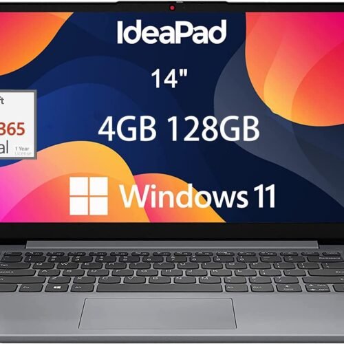 Lenovo IdeaPad Ultra Light Laptop for Student & Home (14" Anti-Glare, Intel Dual Core Processor, 4GB RAM, 128GB Storage (64GB+ 64GB SD)), 1 Year Office 365, Webcam, Wi-Fi 6, Win 11 Home in S, Grey