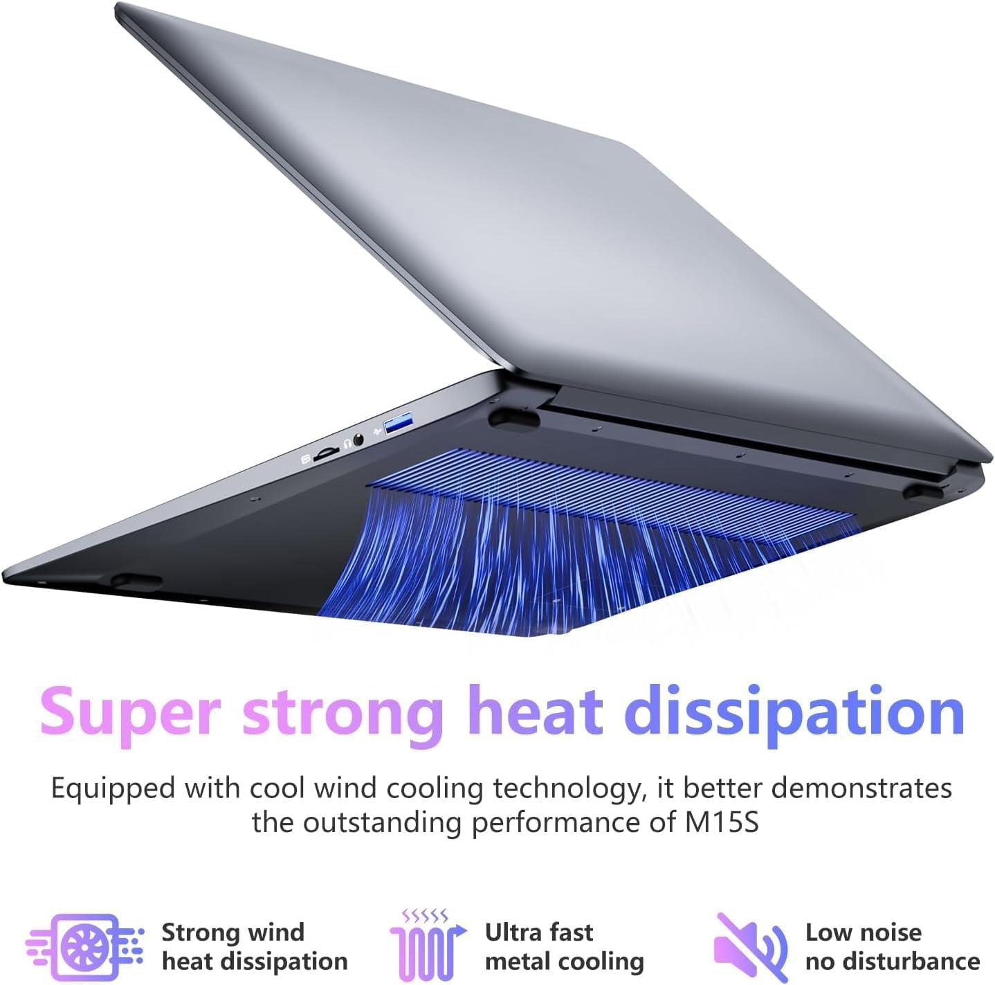 15.6 Inch Laptops, 8GB DDR3 512GB SSD Windows 11 Laptop Computer with I3 Processor, HD Display, 52Wh Battery, Wi-Fi 5, BT4.2, HDMI, USB3.2, Type-C, for Business and Students - Image 5