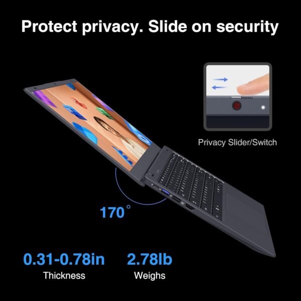 14 inch Windows 11 Laptop Computer, 8GB DDR4 RAM 128GB SSD, 4-Core Intel CPU (Up to 2.9GHz), Thin & Portable Notebook PC, WiFi, BT4.2, MS Office 2024