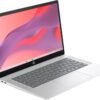 HP 14a Chromebook in Sparkly White 14in HD Intel Quad Core up to 3.7Ghz 4GB DDR5 128GB Storage WiFi Webcam 4K Grahics Chrome OS (14a-nf – Renewed)