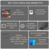 HP 255 G10 Business Laptop, 15.6" FHD Display, AMD Ryzen 5 7530U, 32GB RAM, 1TB PCIe SSD, Numeric Keypad, Webcam, HDMI, Wi-Fi 6, Windows 11 Pro, Grey