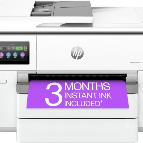 HP OfficeJet Pro 9730e Wide Format Wireless All-in-One Color Inkjet Printer, Print, scan, Copy up to 11x17', ADF, Duplex Printing Best for Office, 3 Month Instant Ink Trial Included (537P6A)