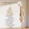 Pipishell Coat Rack Sturdy Wooden Coat Rack Stand, Adjustable Coat Tree, Free Standing Tree Hanger with 4 Sections & 8 Hooks, for Home/Bedroom/Office/Hallway/Entryway