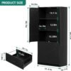 YITAHOME Wood File Cabinets, Heavy Duty Garage Tool Cabinets with Doors & Adjustable Shelves, Big Storage Filing Lockers for Home Office, Living Room, Pantry, Gym, Basement, Warehouse, Black