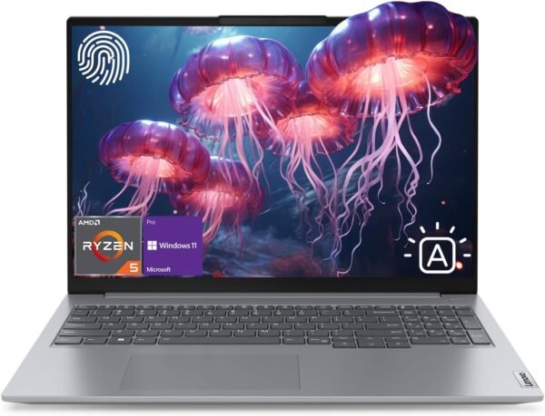 Lenovo ThinkBook 16 Gen 6 Business Laptop, 16" FHD+ Display, 6-Core AMD Ryzen 5 7530U, 16GB RAM, 1TB PCIe SSD, FP Reader, HDMI, SD Card Reader, Backlit Keyboard, Wi-Fi 6, Windows 11 Pro, Grey