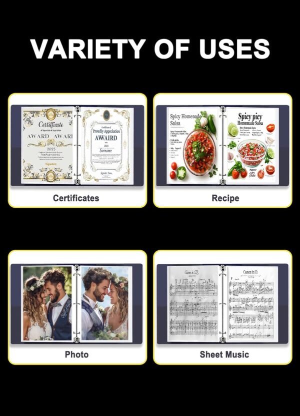 Sheet Protectors 8.5 x11 Inch, 100 Pack Page Protectors for 3 Ring Binder, Top Loading Plastic Sleeves with Reinforced 3-Hole Punch for Binders, Letter Size, for Documents and Photos, Office Supplies.