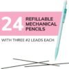 BIC Xtra-Smooth Pastel Mechanical Pencils with Erasers, Medium Point (0.7mm), 24-Count Pack, Bulk Mechanical Pencils for School or Office Supplies