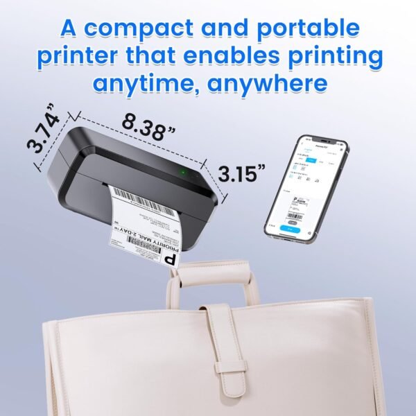 Bluetooth Thermal Shipping Label Printer, Wireless 4x6 Label Printer for Shipping Packages & Small Business, Compatible with Android, IOS, Windows and Mac, Widely Used for Ebay, Amazon, Shopify, Etsy
