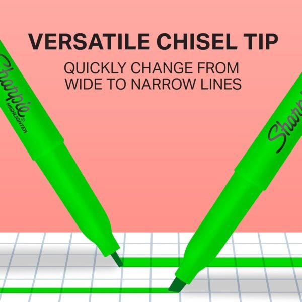Sharpie Pocket Style Highlighters, Chisel Tip, Assorted Fluorescent, 12 Count - Quick Dry, Perfect For Studying, Note-Taking, School, College, Office, Student & Teacher Supplies