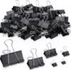 660 PCS Binder Clips Assorted Sizes Including X Large, Large, Medium, Small, X Small and Micro, Office Supplies File Clamps Paper Clips, 6 Sizes in 1 Pack, Metal Black Clamps for School, Home