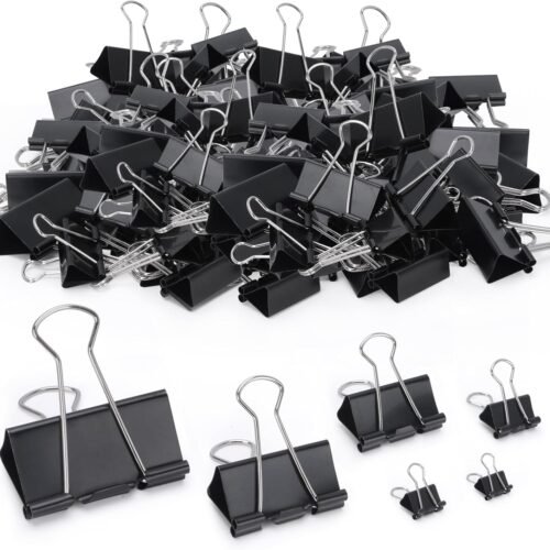 660 PCS Binder Clips Assorted Sizes Including X Large, Large, Medium, Small, X Small and Micro, Office Supplies File Clamps Paper Clips, 6 Sizes in 1 Pack, Metal Black Clamps for School, Home