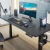 ErGear Height Adjustable Electric Standing Desk, 48 x 24 Inches Sit Stand up Desk, Memory Computer Home Office Desk with Two-Piece Desktop (Black)