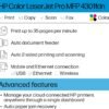 HP Color LaserJet Pro MFP 4301fdn Printer, Print, Scan, Copy, Fax, Fast, Easy setup, Mobile printing, Advanced security, Best-for-small teams. Ethernet & USB only. Not Wireless. 16.6 x 17.1 x 15.1 in.