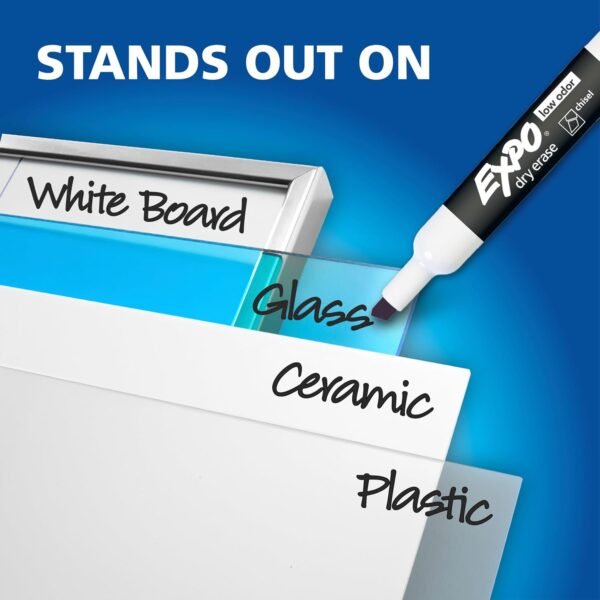 EXPO Dry Erase Markers Chisel Tip Black Low-Odor Perfect for Whiteboards Non-Porous Surfaces & Home Offices (Pack of 1 36 Count Total)
