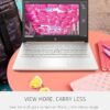 HP Student Business Laptop Computer - w/Microsoft Office Lifetime & Free CD/DVD Drive • 16GB RAM • 128GB eMMC & 256GB Extend Micro SD • Intel 4-Core Processor • HD Display • Win11 Pro(Silver)