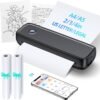 Portable Wireless Printer for Travel - 504 DPI High Resolution Inkless Mini Thermal Print, 4200mAh Battery, Bluetooth & USB (A4, A5, Letter, Legal) Compatible with Android and iOS,Black