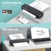 Portable Wireless Printer for Travel - 504 DPI High Resolution Inkless Mini Thermal Print, 4200mAh Battery, Bluetooth & USB (A4, A5, Letter, Legal) Compatible with Android and iOS,Black