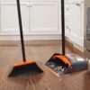 TreeLen Broom and Dustpan Set with 52" Long Handle for Home Kitchen Room Office Lobby Floor Use Upright Stand Up Stand Up Broom with Dustpan Combo
