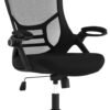Flash Furniture Porter High Back Black Mesh Ergonomic Swivel Office Chair with Black Frame and Flip-up Arms