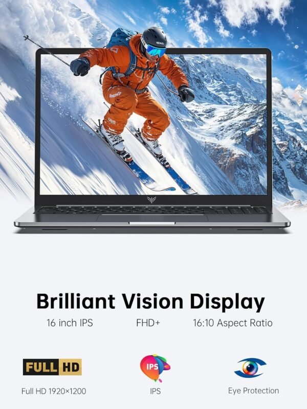 2025 Laptop, Laptop Computer with Intel Quad-Core Processor(Up to 3.6GHz), 16GB DDR4 512GB SSD Windows 11 Laptop, 16.0" IPS 1080P, USB3.2, Long Battery Life