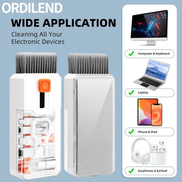 Keyboard Cleaning Kit Laptop Cleaner, 10-in-1 Computer Screen Cleaning Brush Tool, Multi-Function PC Electronic Cleaner Kit Spray for iPad iPhone Pro, Earbuds, Camera Monitor, All-in-one with Patent