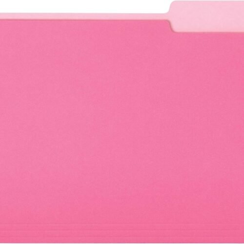 Amazon Basics File Folders, Letter Size, 1/3 Cut Tab, Pink, 36-Pack