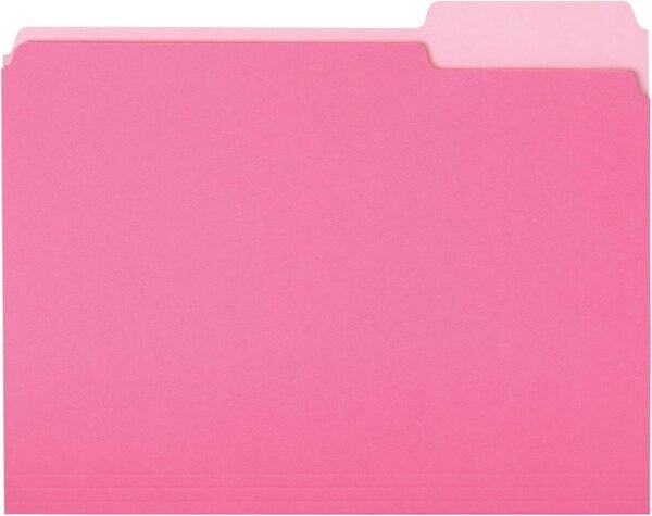 Amazon Basics File Folders, Letter Size, 1/3 Cut Tab, Pink, 36-Pack