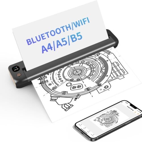 Rongta Portable Printers Wireless for Travel, WiFi & Bluetooth Mobile Printer, Thermal Inkless Printer for School/Office/Home Use, Compatible with Android,iOS & Laptop (F81)