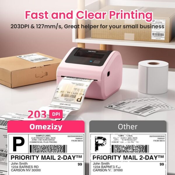 Bluetooth Thermal Label Printer 4x6 - D450BT Shipping Label Printer for Small Business, Shipping Packages, Office, Home, Compatible with Ebay, USPS, Shopify, Amazon