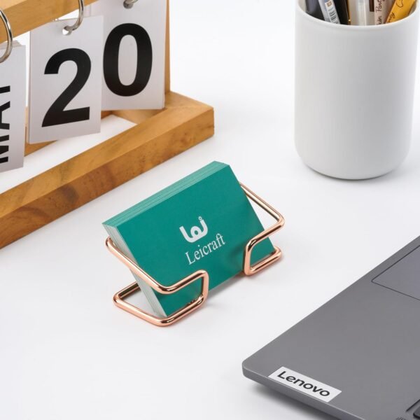 Business Card Holder for Desk, Cute Metal Card Organizers and Office Desk Accessories for Men and Women (Golden)