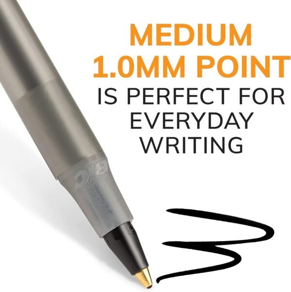 BIC Round Stic Xtra Life Black Ballpoint Pens, Medium Point Pens (1.0mm), 60-Count Pack of Bulk Pens, Flexible Round Barrel for Writing Comfort, No. 1 Selling Ballpoint Pens