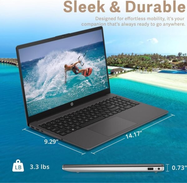 HP 255 G10 Business Laptop, 15.6" FHD Display, AMD Ryzen 5 7530U, 32GB RAM, 1TB PCIe SSD, Numeric Keypad, Webcam, HDMI, Wi-Fi 6, Windows 11 Pro, Grey