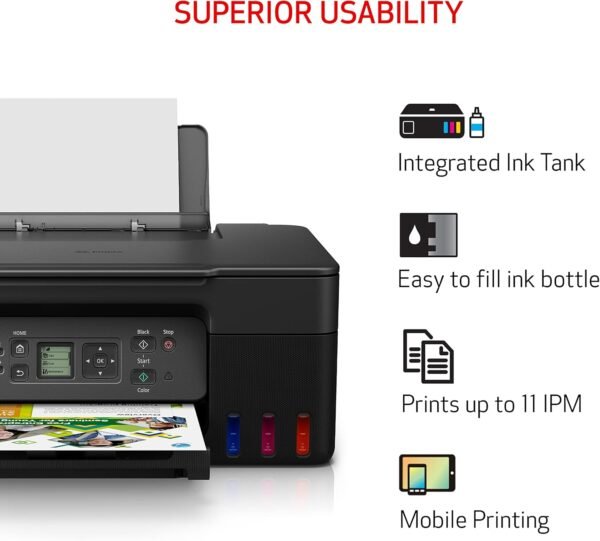 Canon MegaTank All-in-One Wireless Inkjet Printer. for Home Use, Print, Scan and Copy