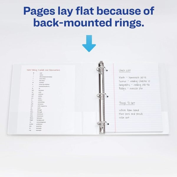 Avery Durable View 3 Ring Binder for Home, School Supplies, Office, or Organization Needs, 0.5" Slant Ring, 1 Pack White Binder (17002)