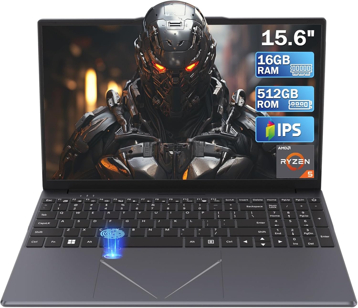 15.6" Laptop PC 16GB DDR4 512GB SSD, HD Laptop Computer AMD Ryzen 5 3500U Processor AMD Integrated Graphics computer with Touch ID 2.4/5G WiFi Bluetooth USB 3.0 WPS office for Students/Gaming laptop