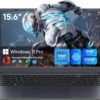 15.6 inch Win11 Laptop Computer, 1920x1080 IPS Screen, 12GB DDR5 RAM / 512GB SSD, N95(Beats N5095) Processor Notebook PC, Support Fingerprint, WiFi 5, BT, Full Size Keyboard