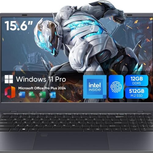 15.6 inch Win11 Laptop Computer, 1920x1080 IPS Screen, 12GB DDR5 RAM / 512GB SSD, N95(Beats N5095) Processor Notebook PC, Support Fingerprint, WiFi 5, BT, Full Size Keyboard